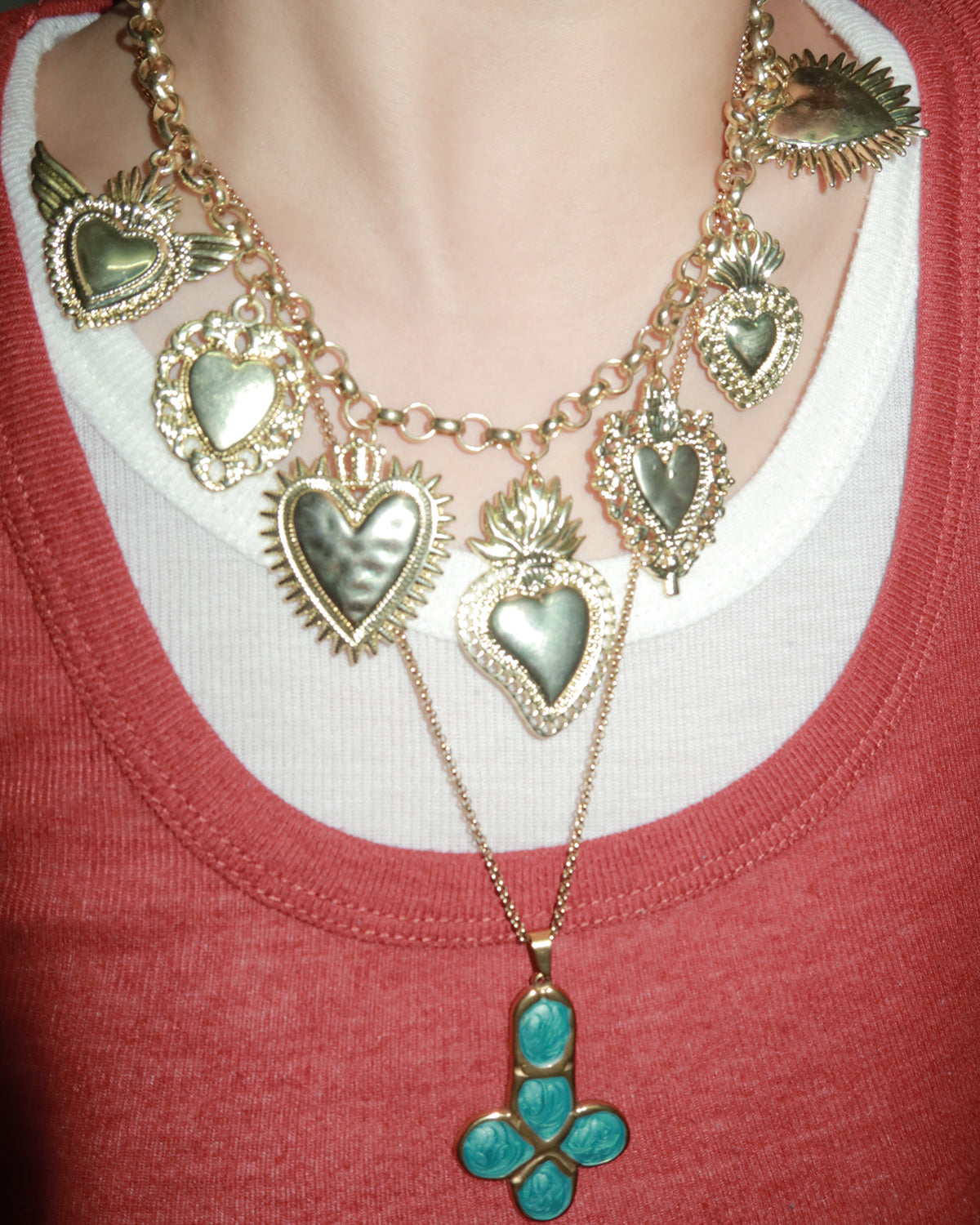 Frederica Vintage Heart Golden Necklace