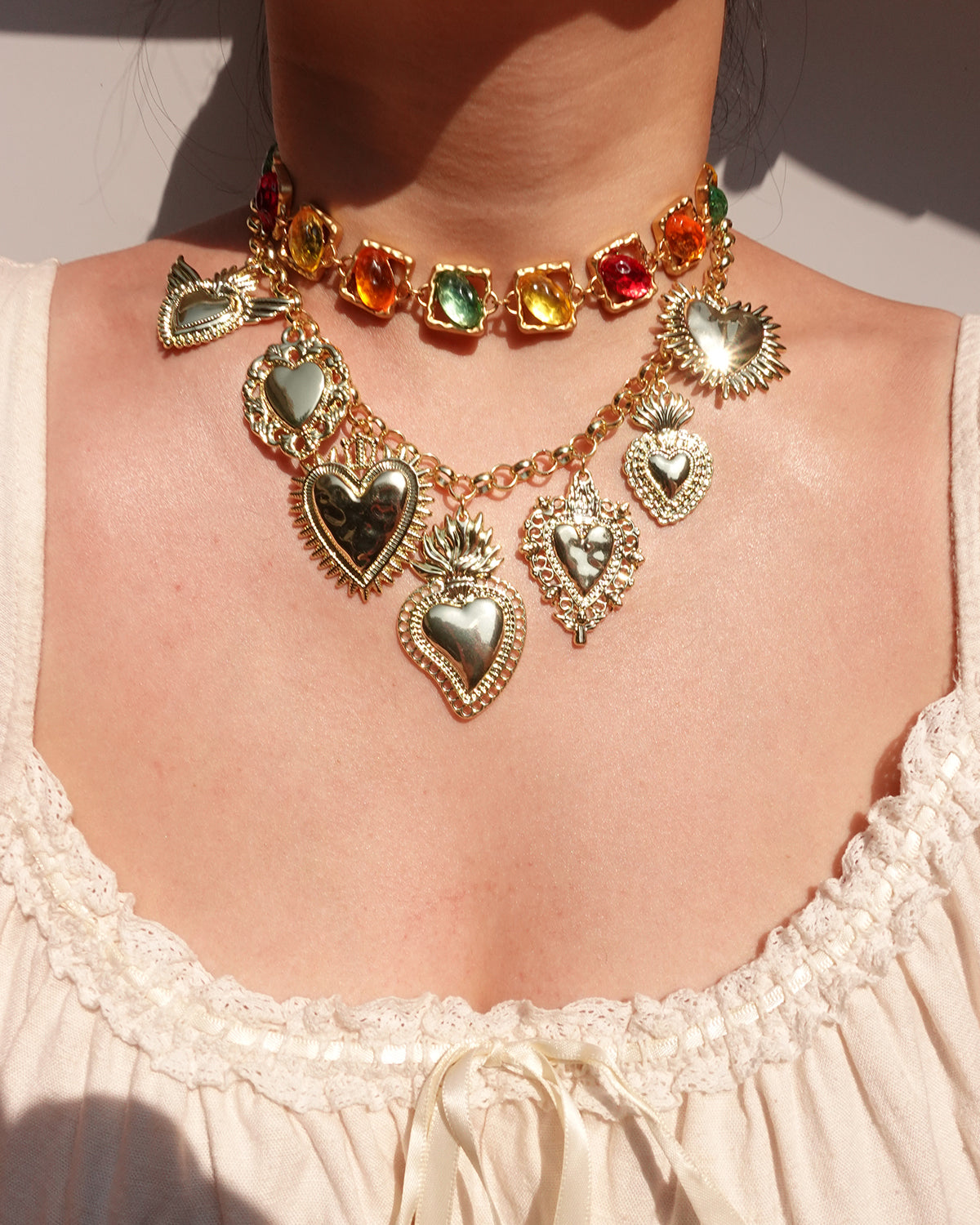 Vintage Heart Golden Necklace