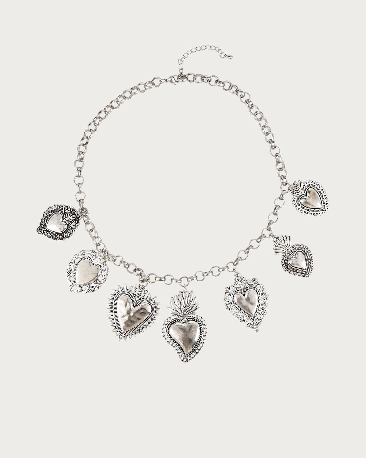 Frederica Vintage Heart Silver Necklace
