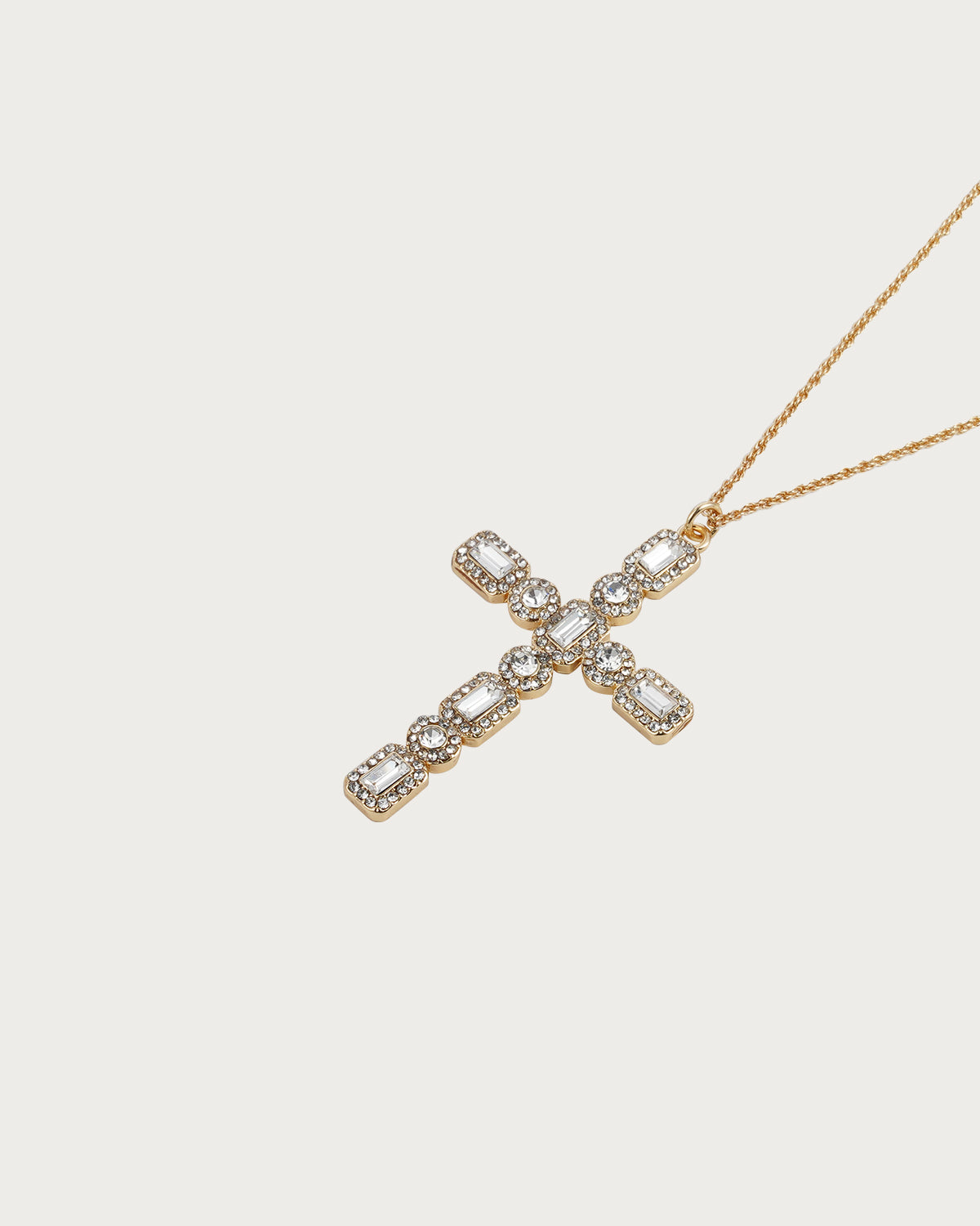 Jocelyn Sparkling Cross Golden Necklace