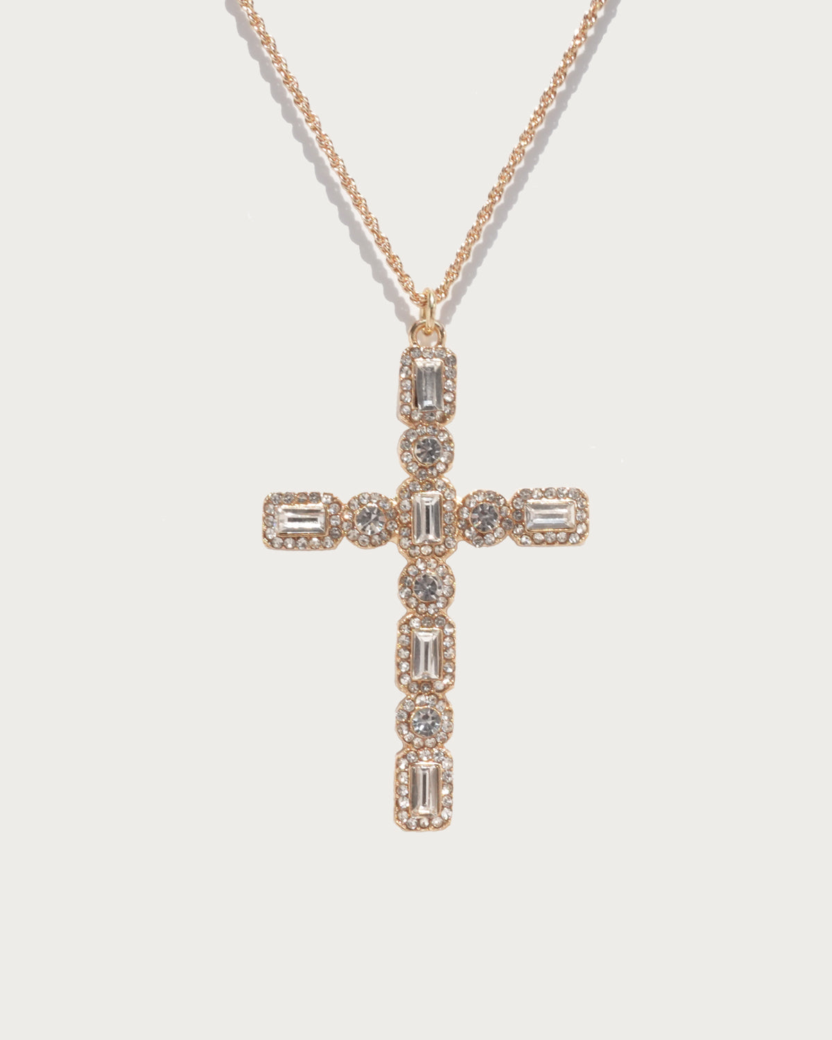 Jocelyn Sparkling Cross Golden Necklace
