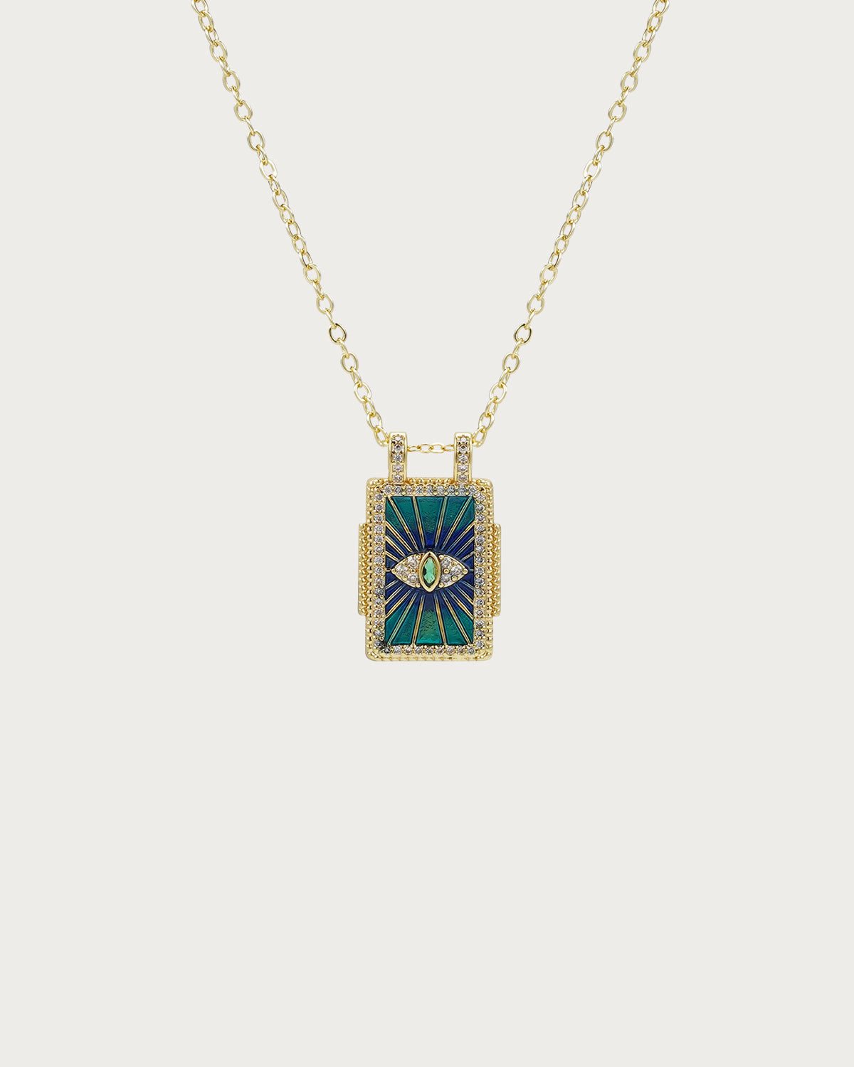 Collar con colgante dorado de carta del Tarot