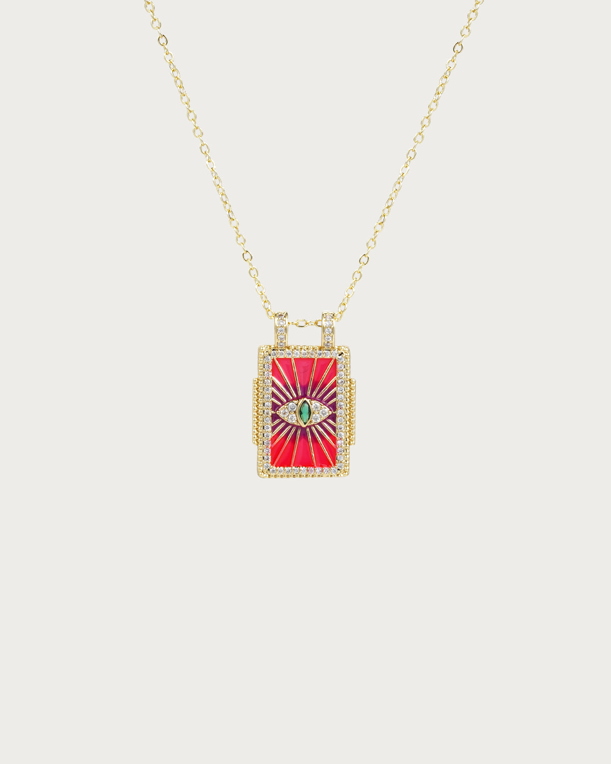 Collar con colgante dorado de carta del Tarot