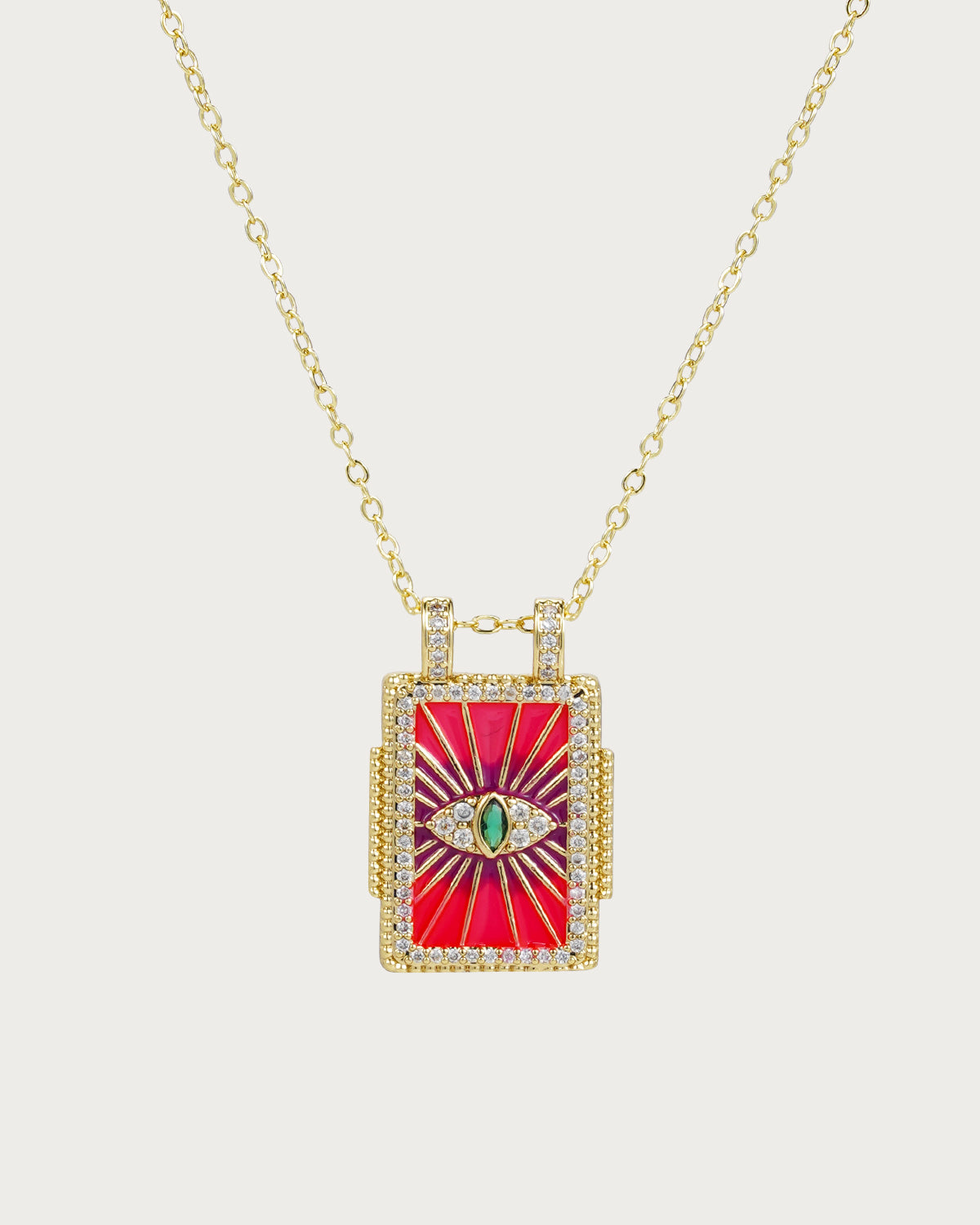Tarot Card Golden Pendant Necklace