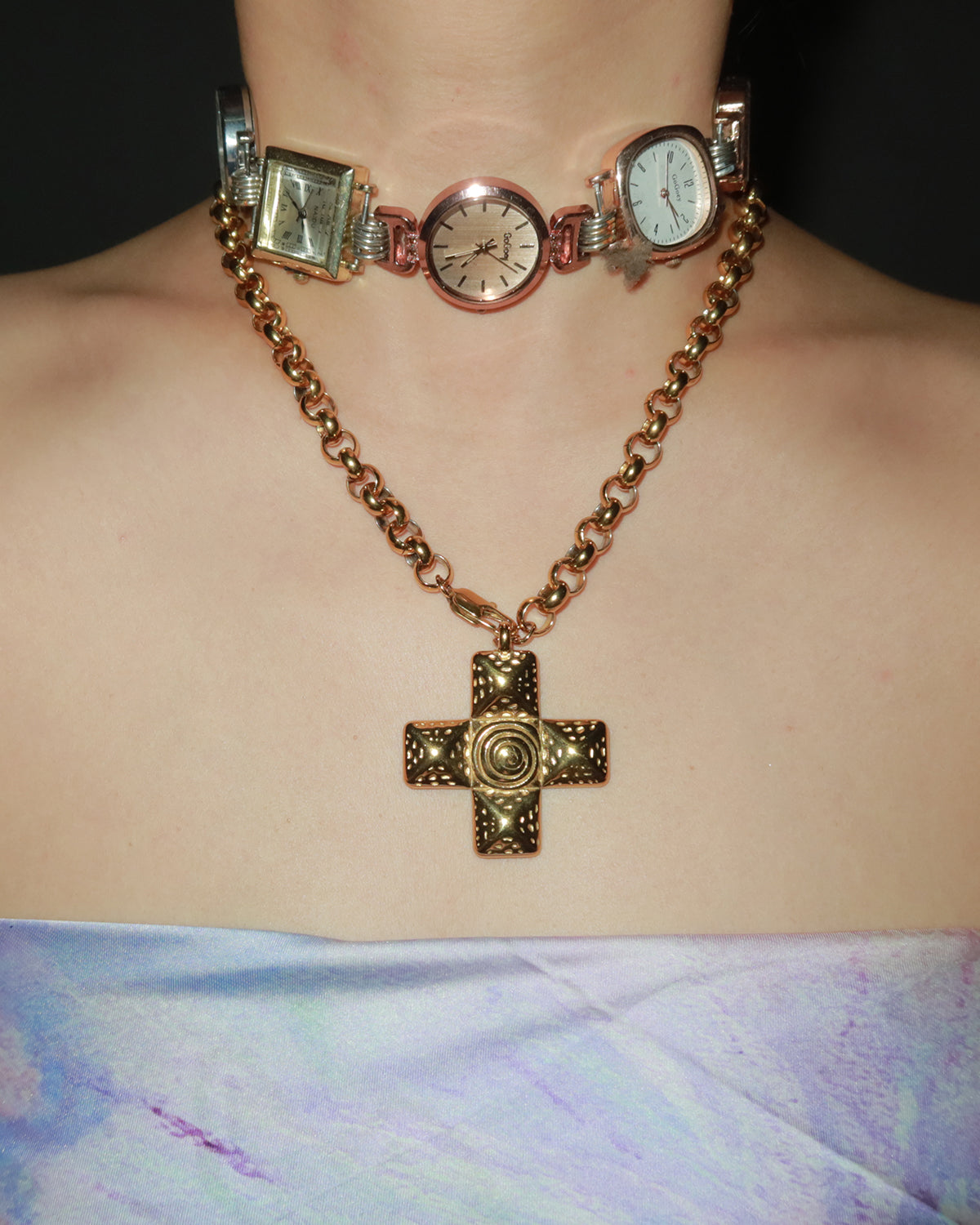 Atalanta Five Watch Faces Choker Necklace