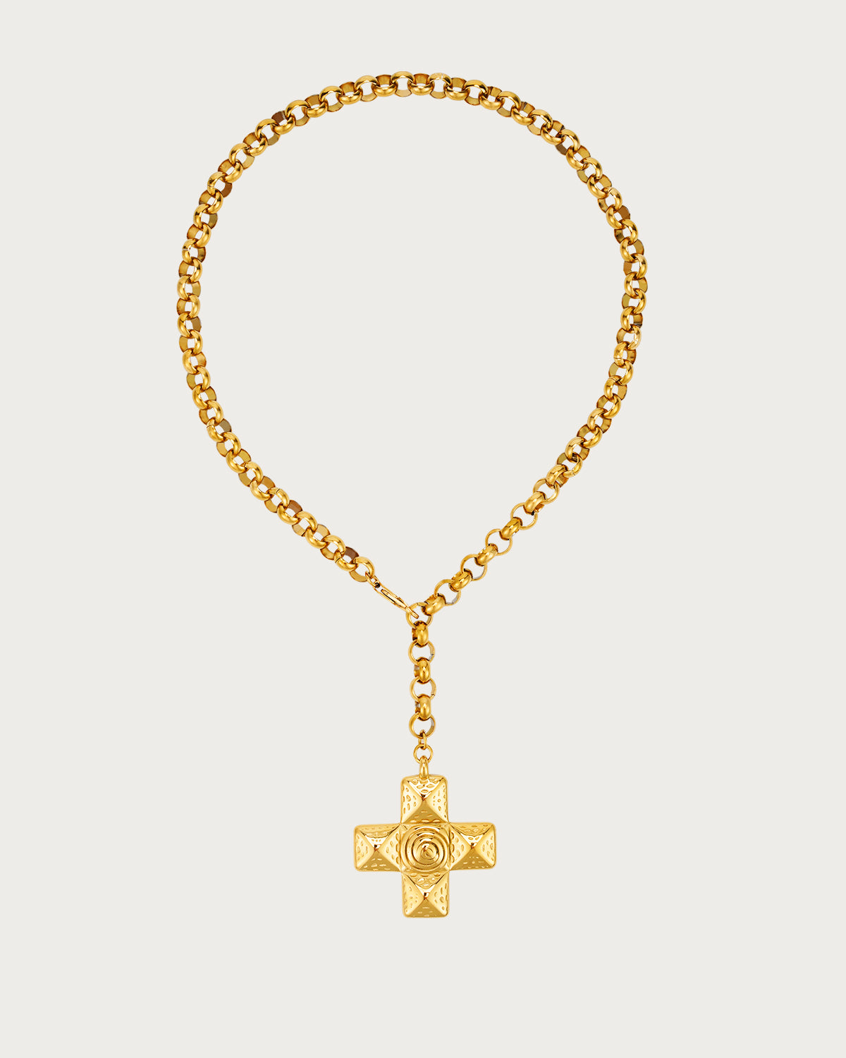 Geraldine Chunky Cross Golden Pendant Necklace