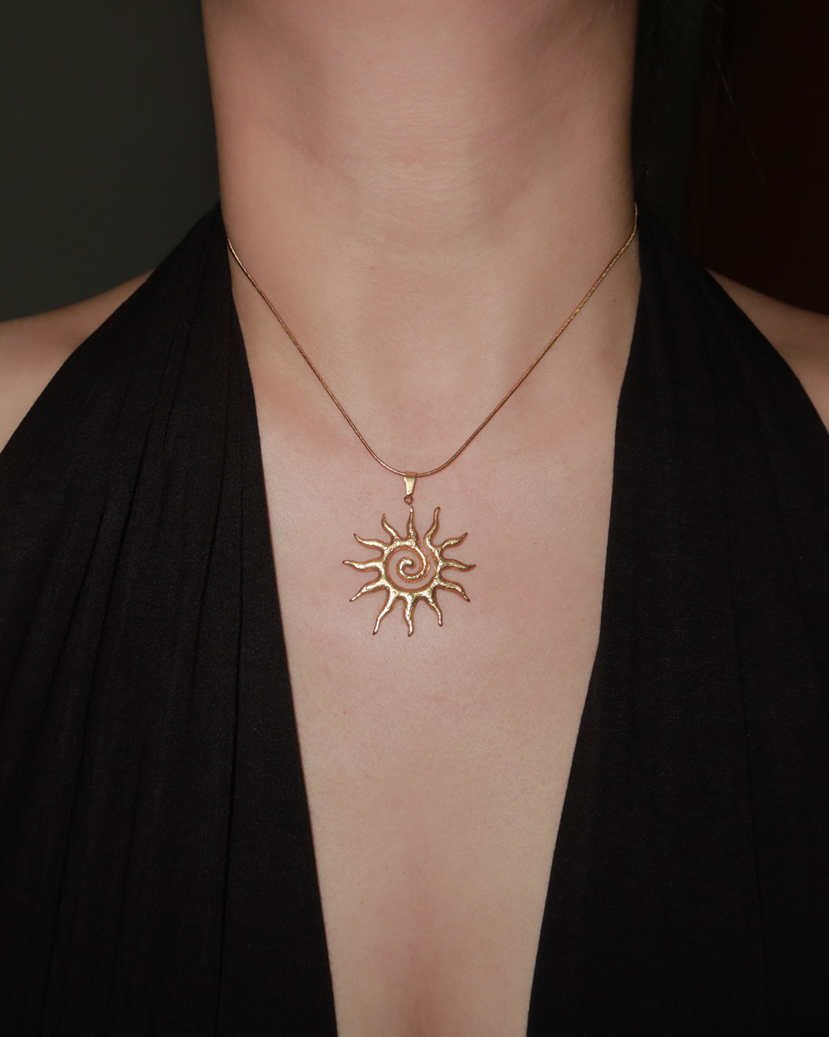 Renata Sun Golden Pendant Necklace
