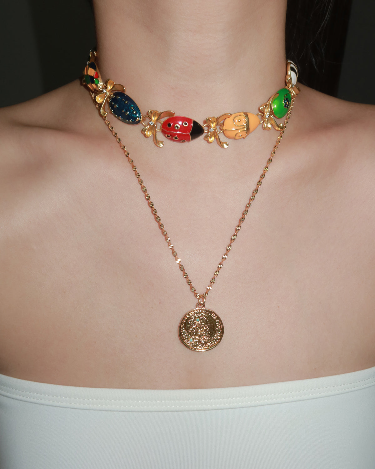 Enid Moon Golden Pendant Necklace