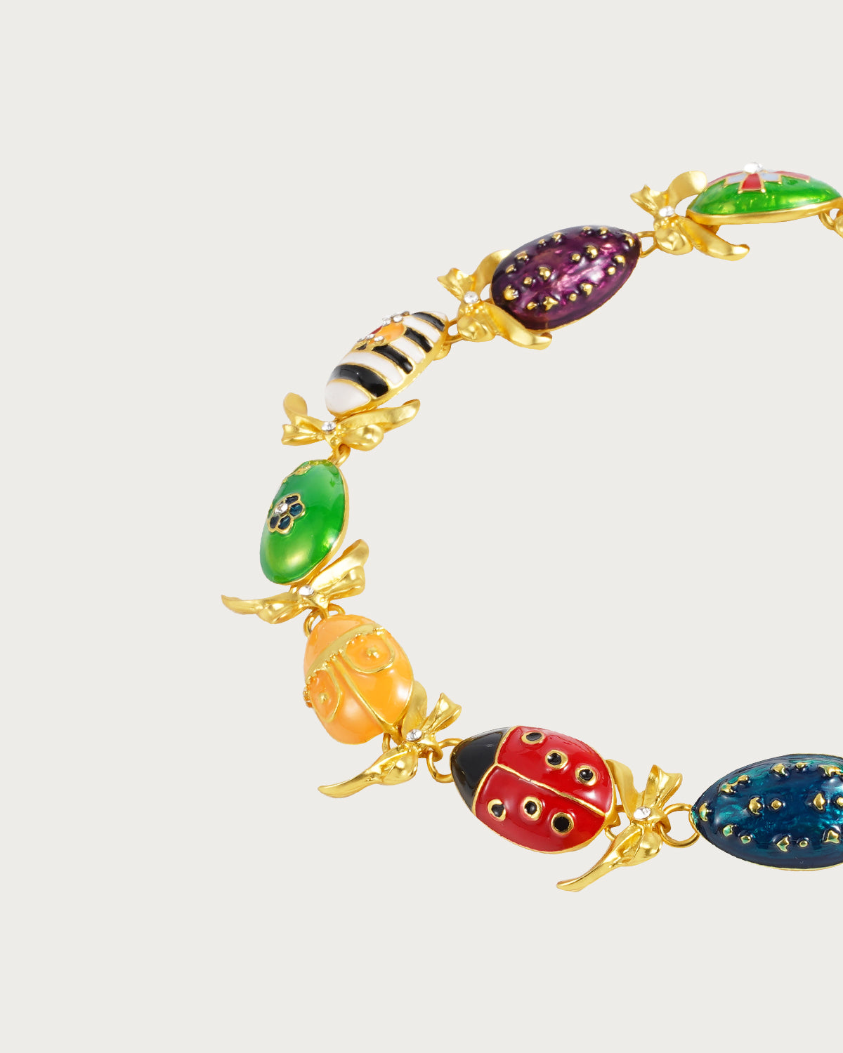 Collar dorado de esmalte retro de Joan Rivers