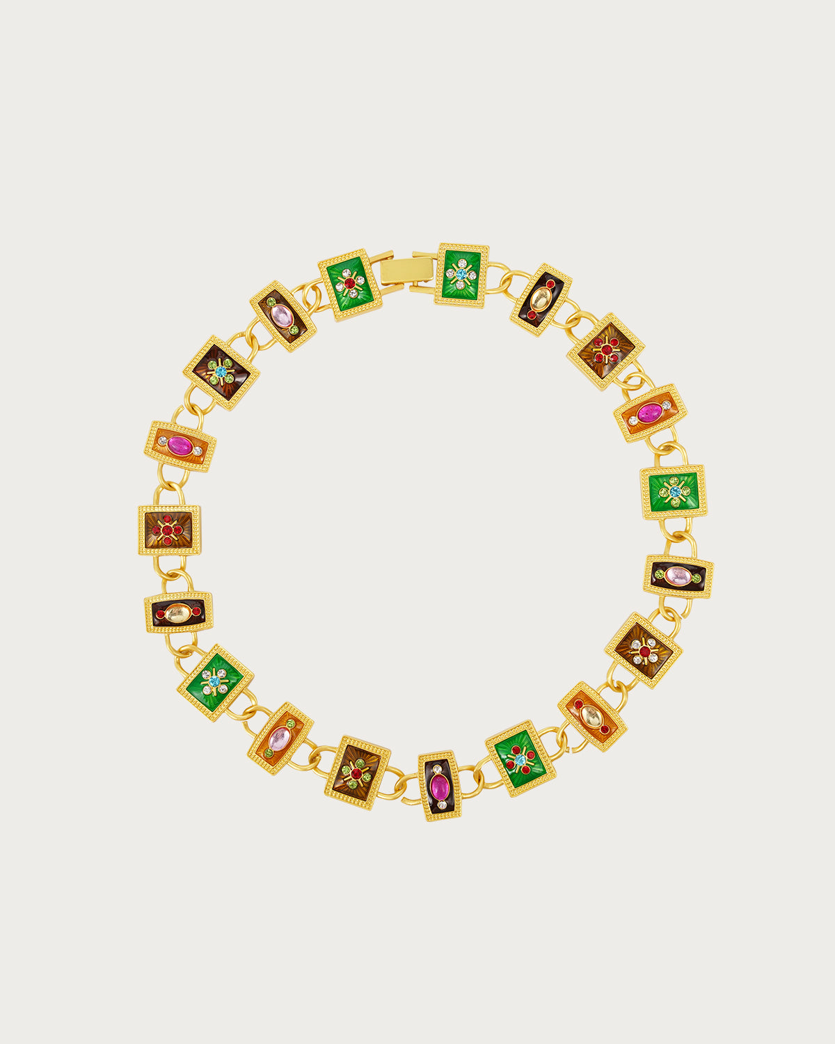 Venus Romantic Enamel Glaze Medieval Golden Necklace