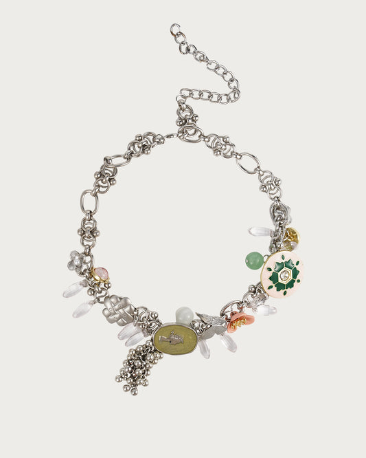 Maeve Punk Enamel Silver Necklace