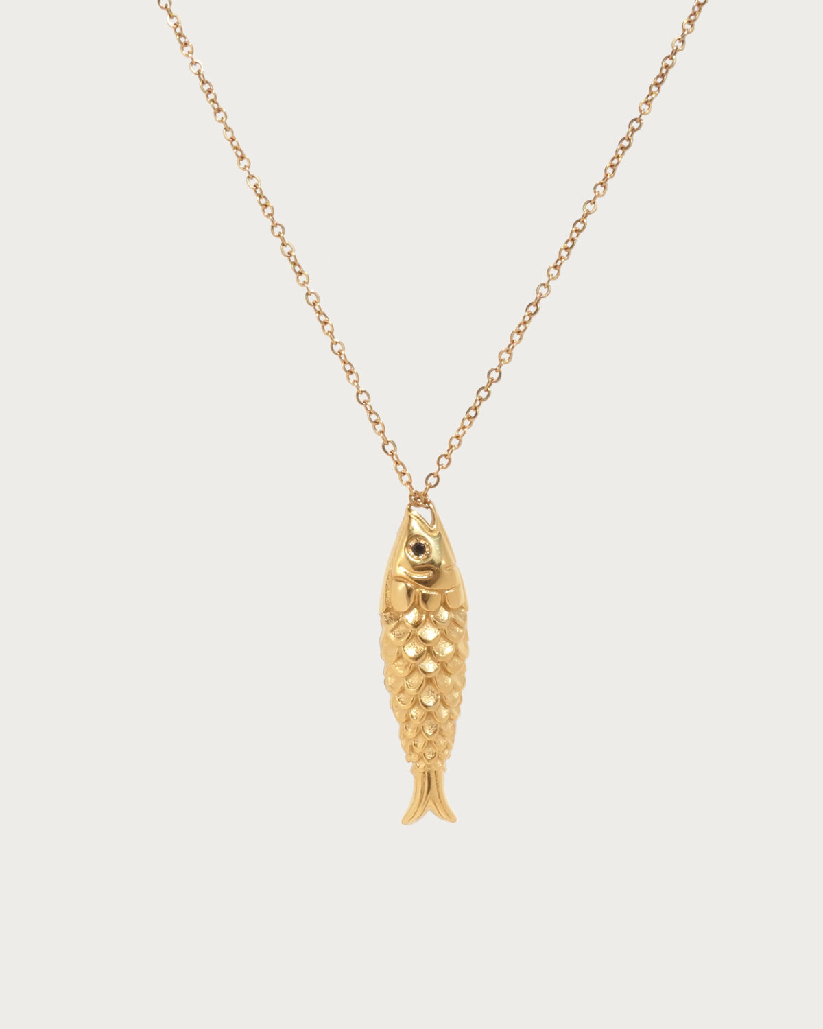 Rosemary Fish Golden Pendant Necklace