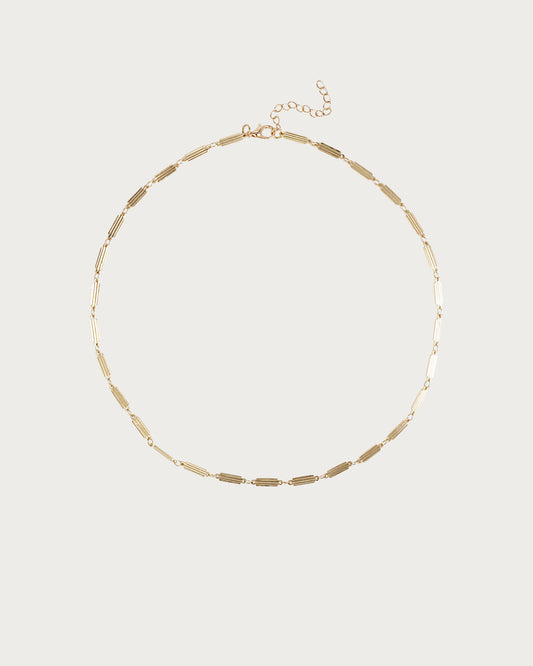 Hilary Mini Rectangle Link Golden Necklace