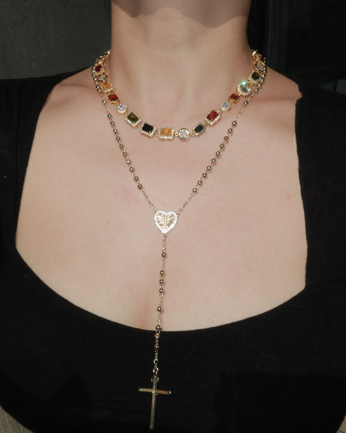 Mona Vintage Luxury Square Golden Necklace