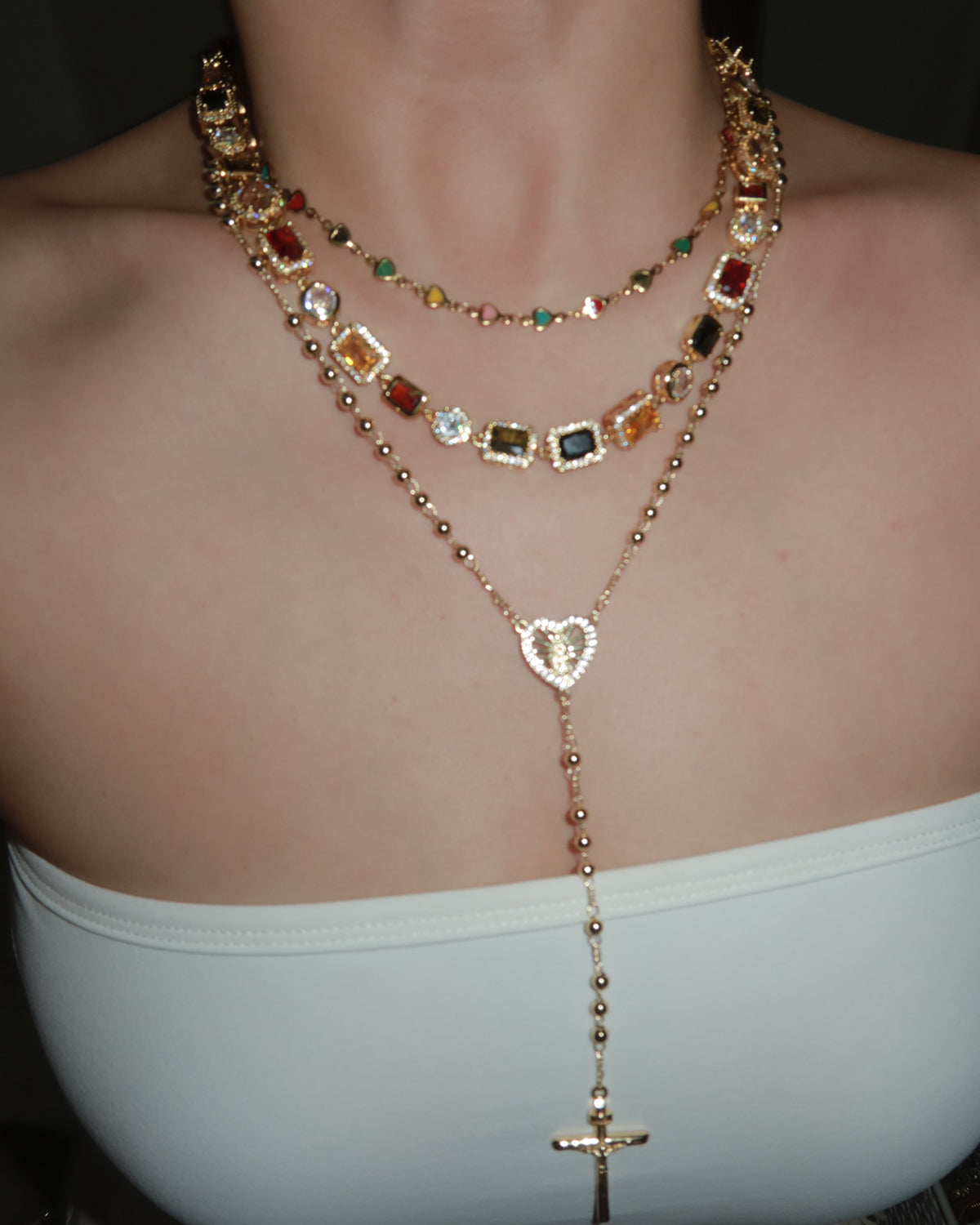 Mona Vintage Luxury Square Golden Necklace