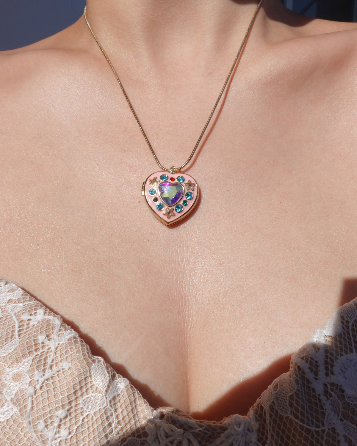 Mirabelle Cosmic Girl Locket Golden Pendant Necklace