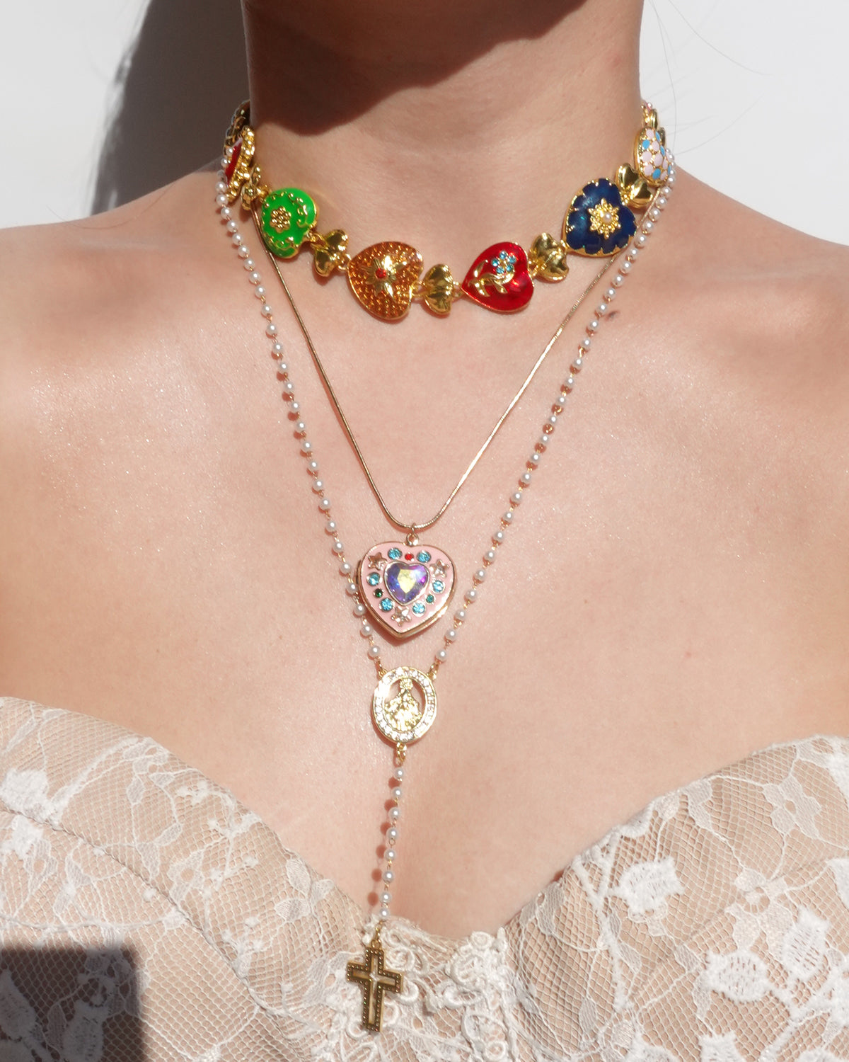 Mirabelle Cosmic Girl Locket Golden Pendant Necklace
