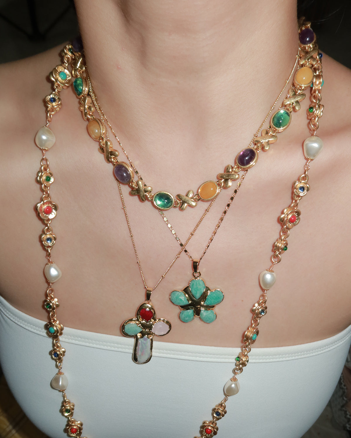 Ashley Unique Candy Golden Chain Necklace