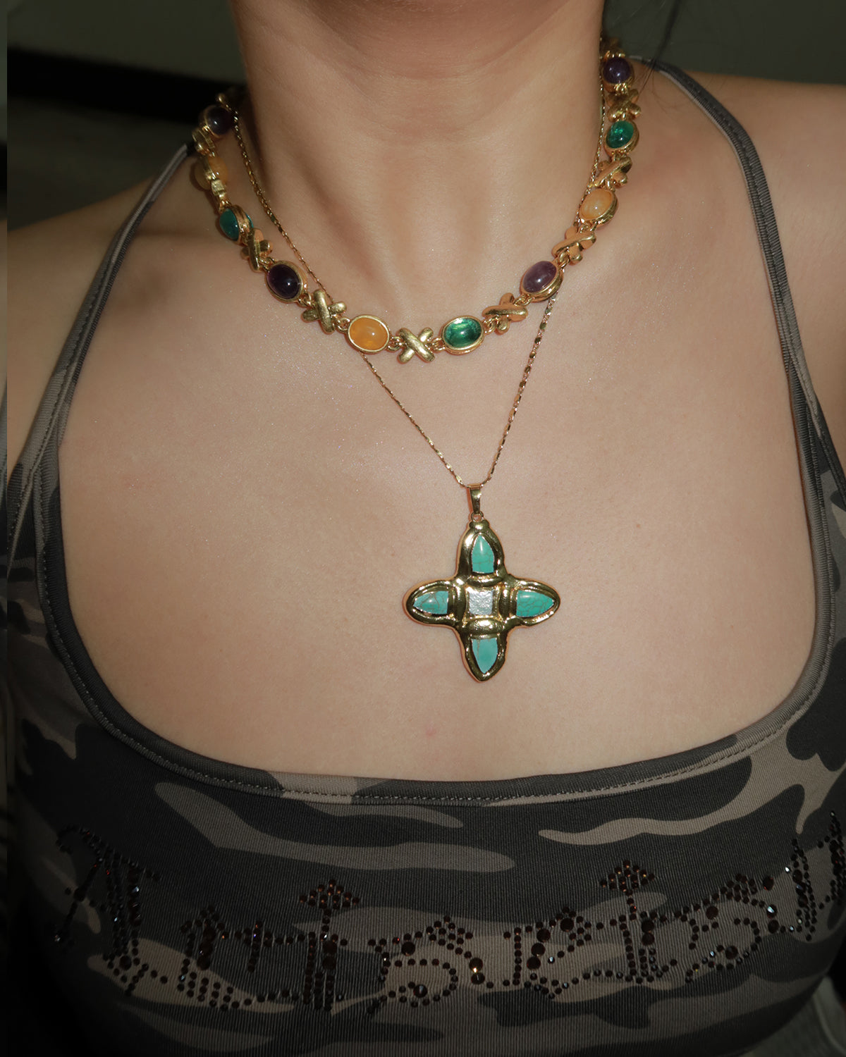 Ashley Unique Candy Golden Chain Necklace