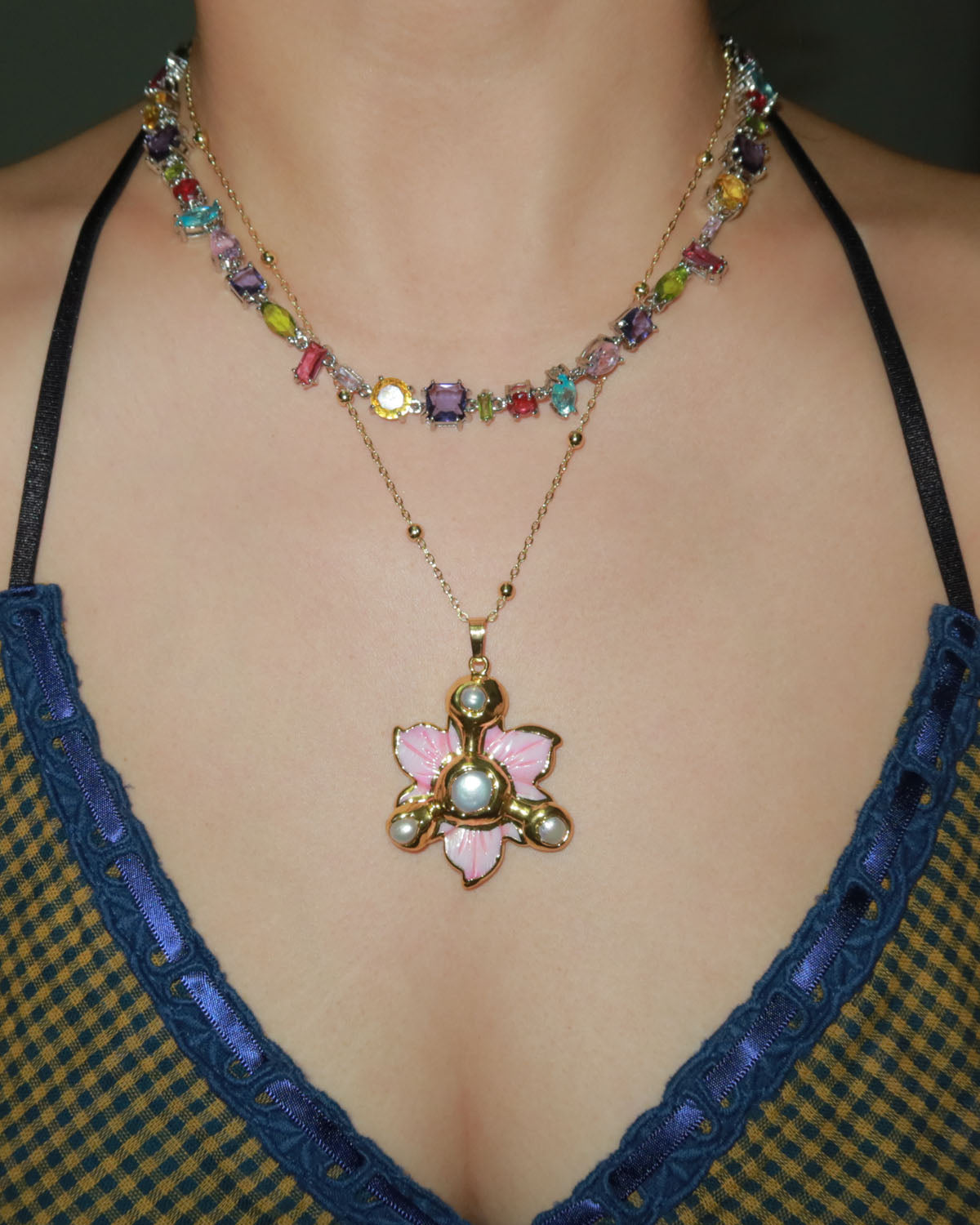 Aaliyah Candy Crystal Silver Necklace