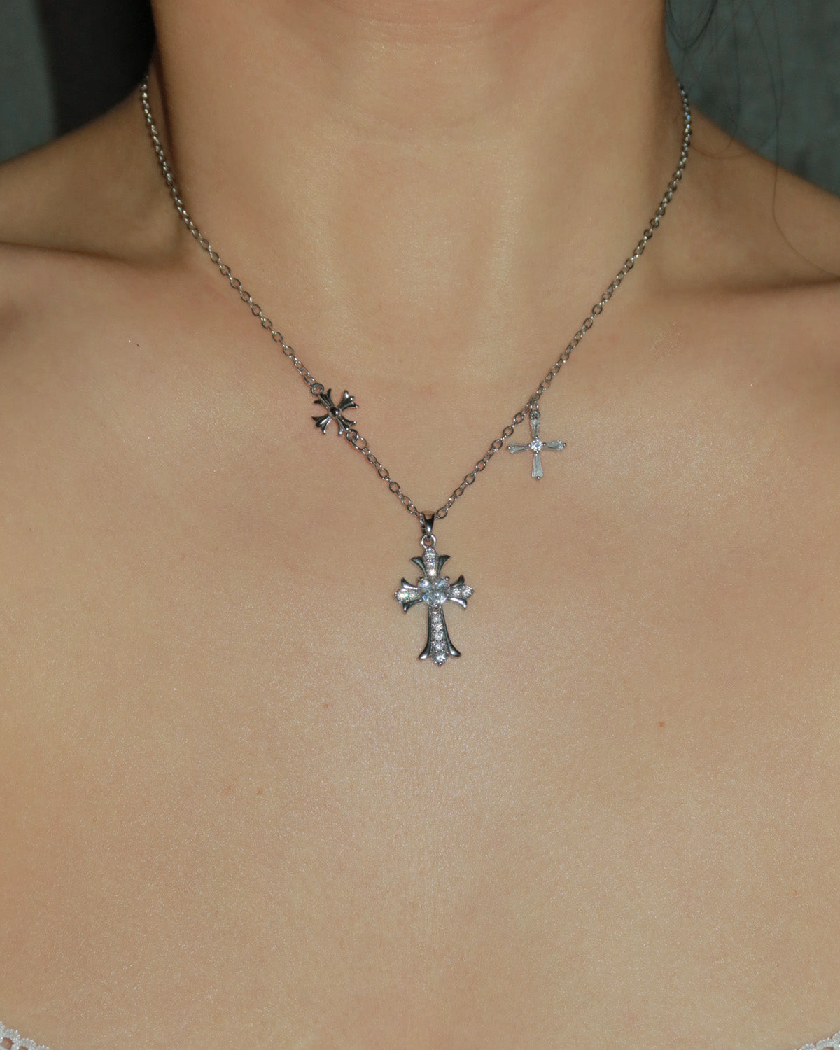 Kristin Vintage Cross Pendant Necklace