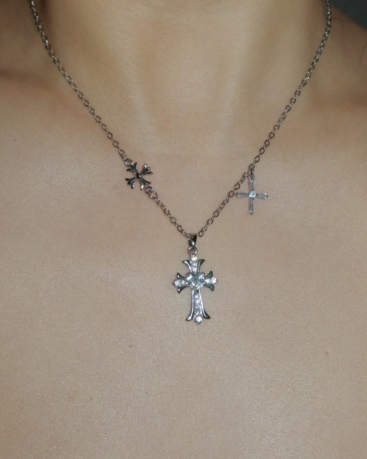 Kristin Vintage Cross Pendant Necklace