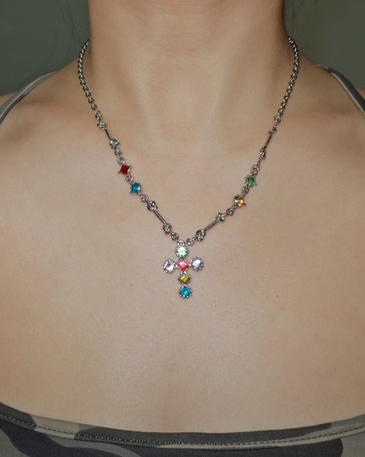 Eden Colorful Cross Pendant Necklace