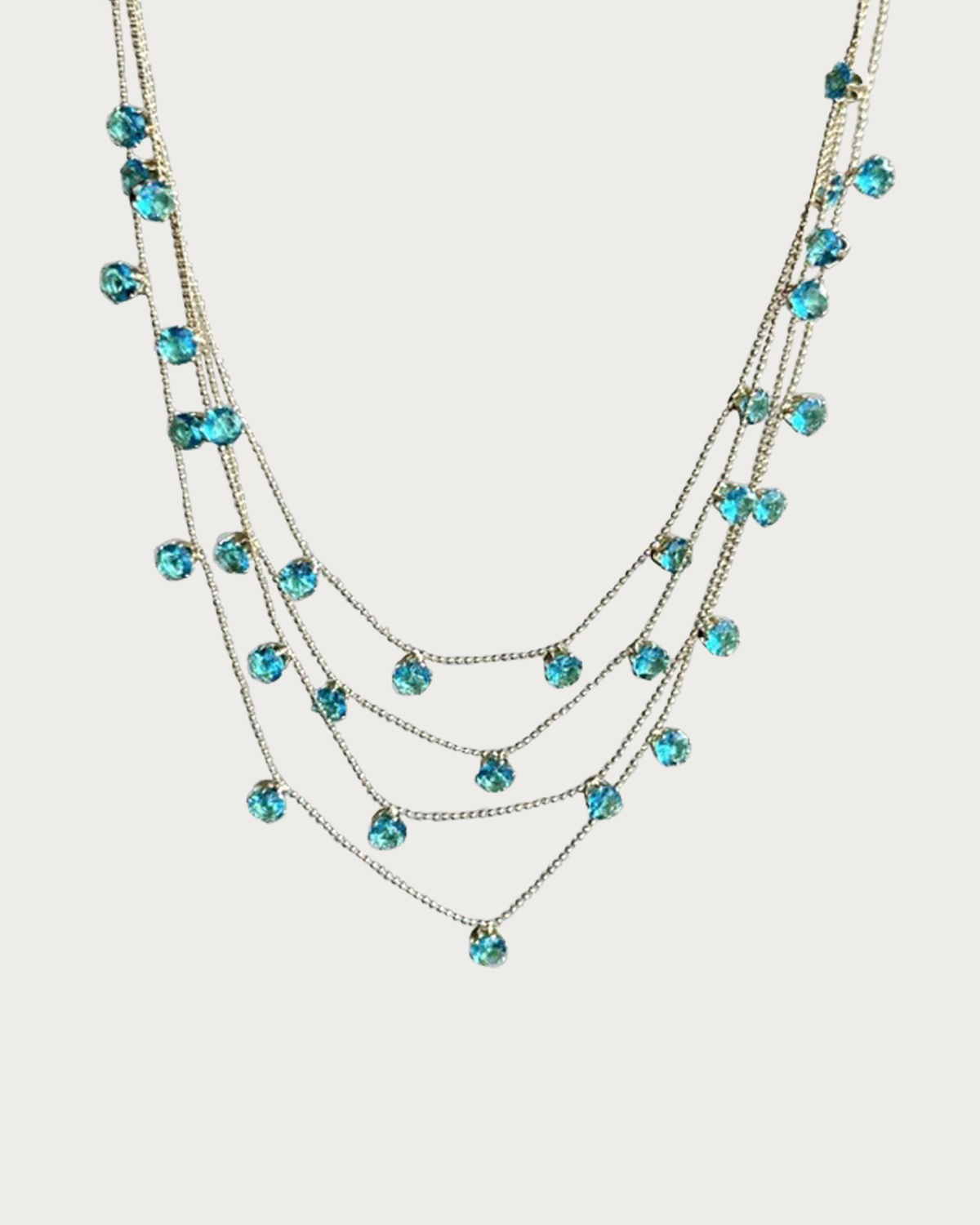 Mavis Layered Crystal Golden Necklace