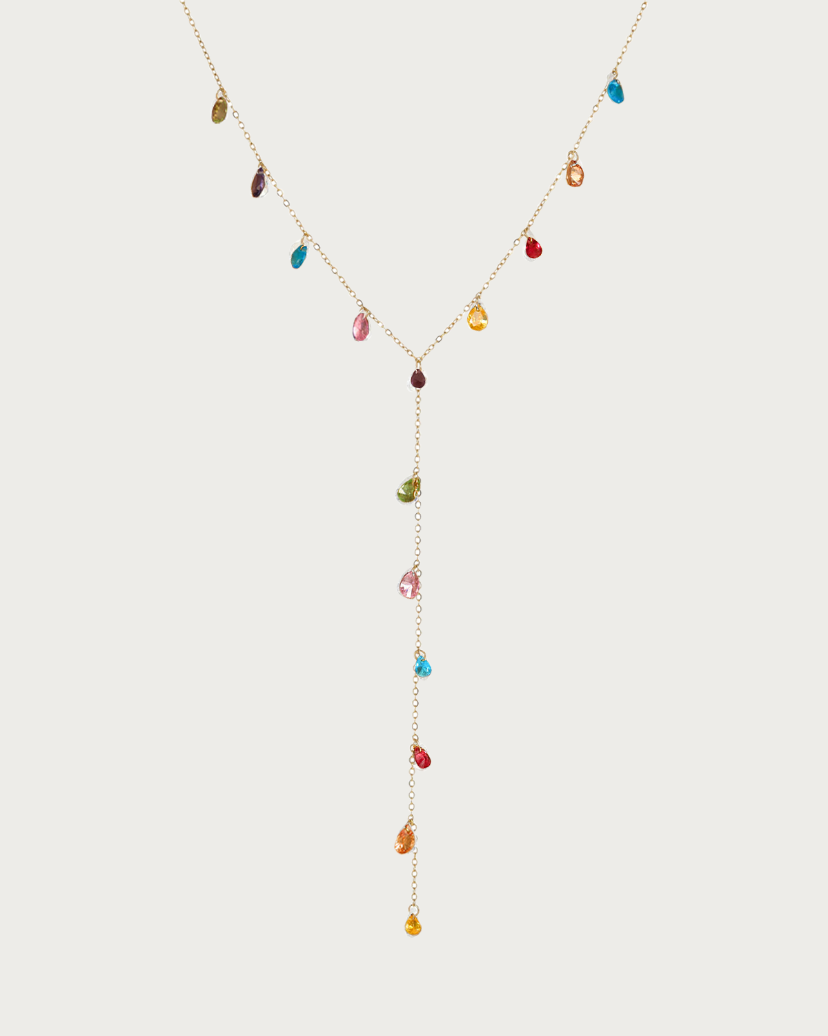 Sharon Elegant Rainbow Layered Lariat Necklace