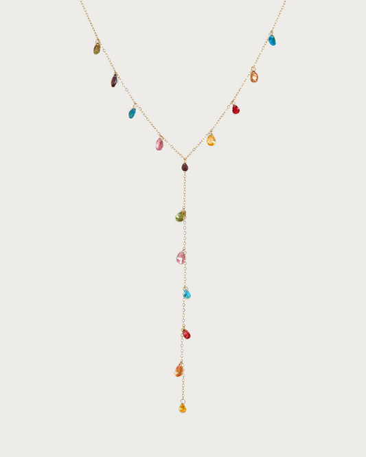 Sharon Elegant Rainbow Layered Lariat Necklace