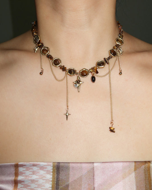 Miranda Retro Beaded Star Pendant Necklace