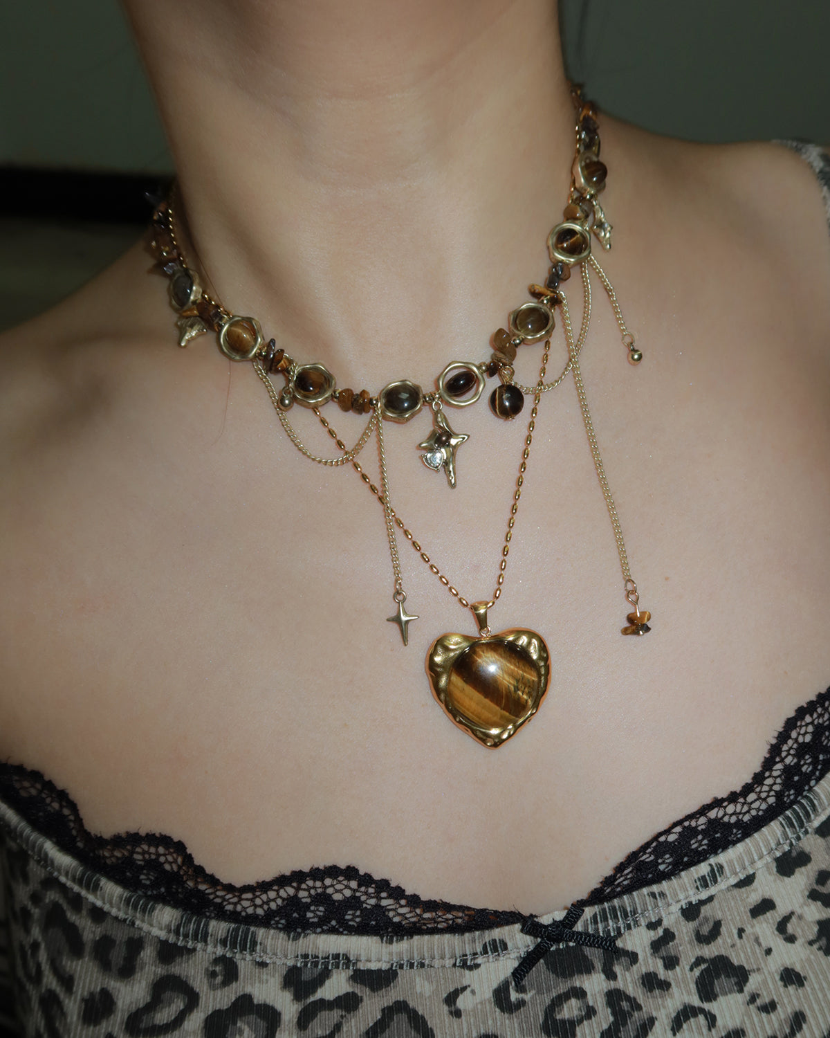 Miranda Retro Beaded Star Pendant Necklace