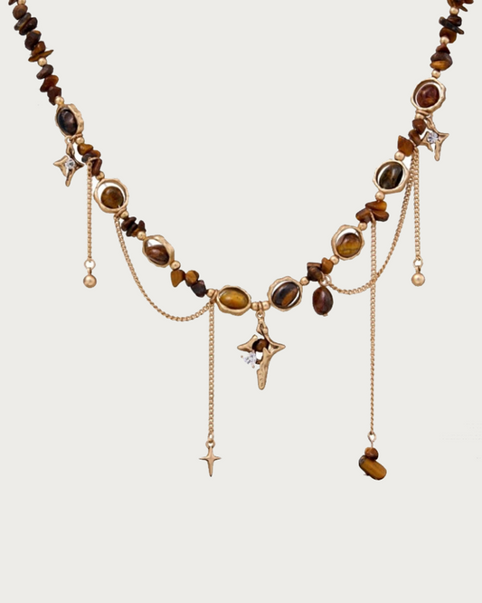 Miranda Retro Beaded Star Pendant Necklace