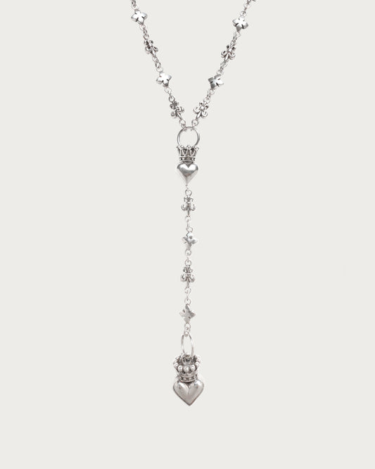 Norma Heart Crown Long Chain Necklace