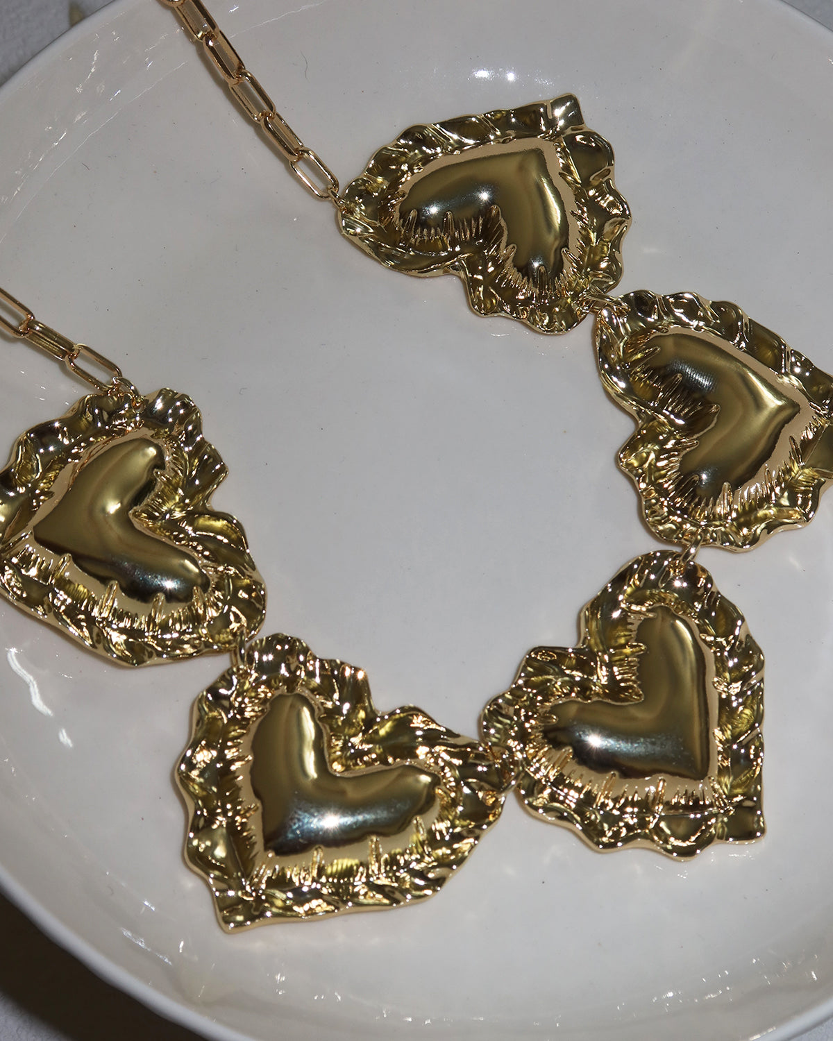 Kimberley Heart Puff Golden Necklace