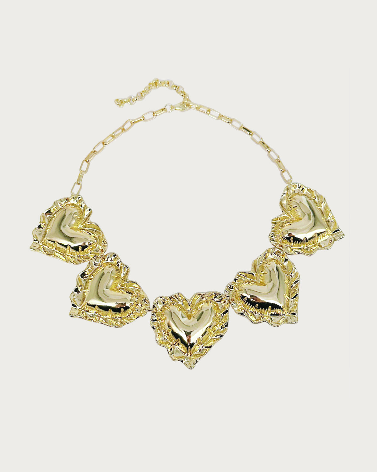 Kimberley Heart Puff Golden Necklace
