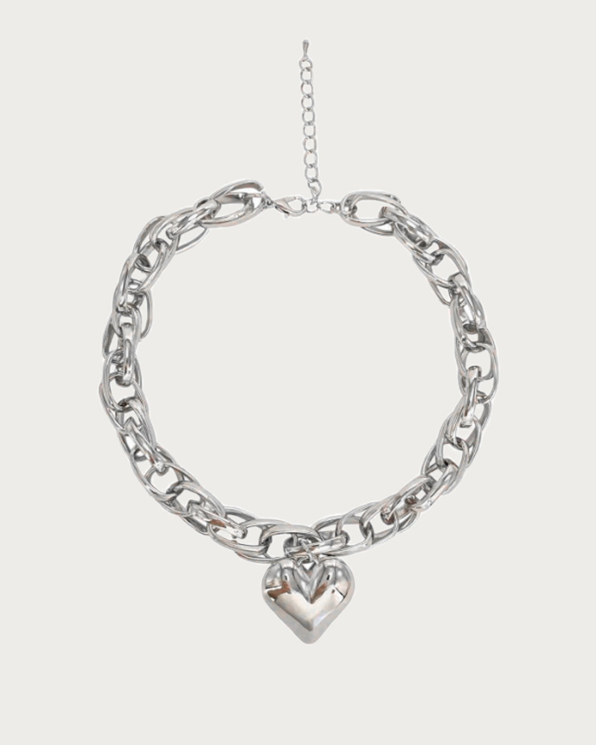 Karen Heart Silver Necklace