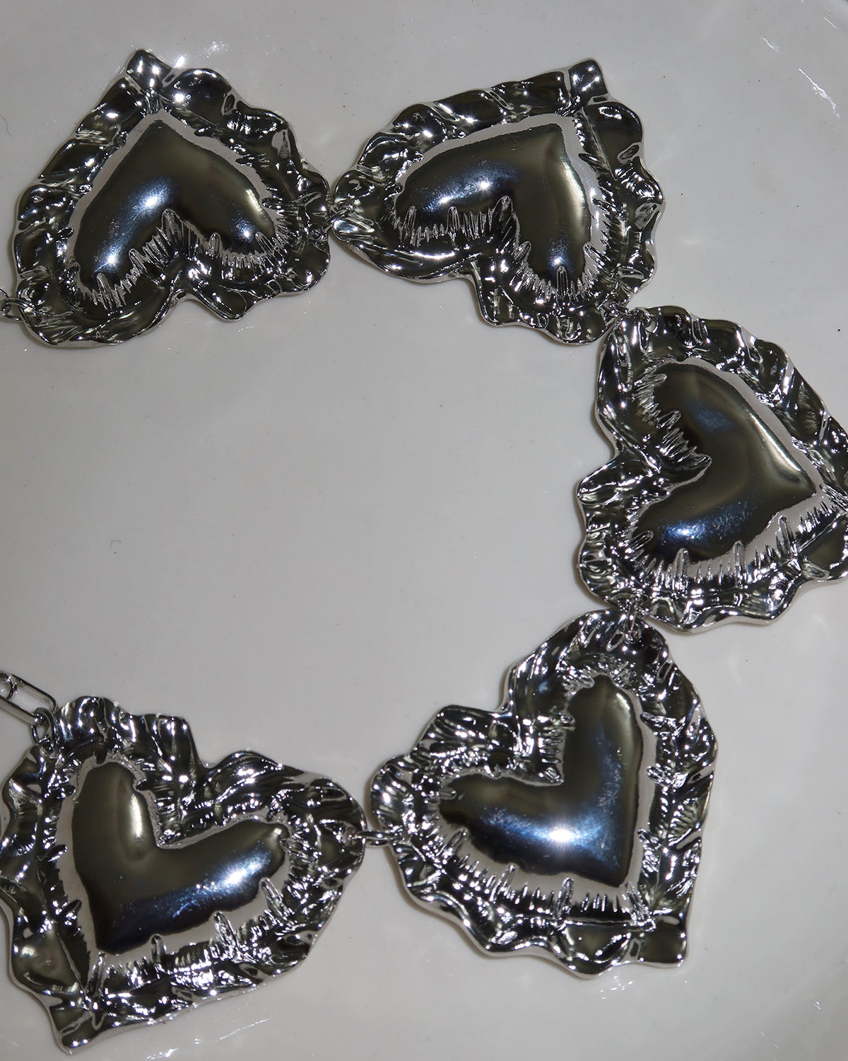 Kimberley Heart Puff Silver Necklace