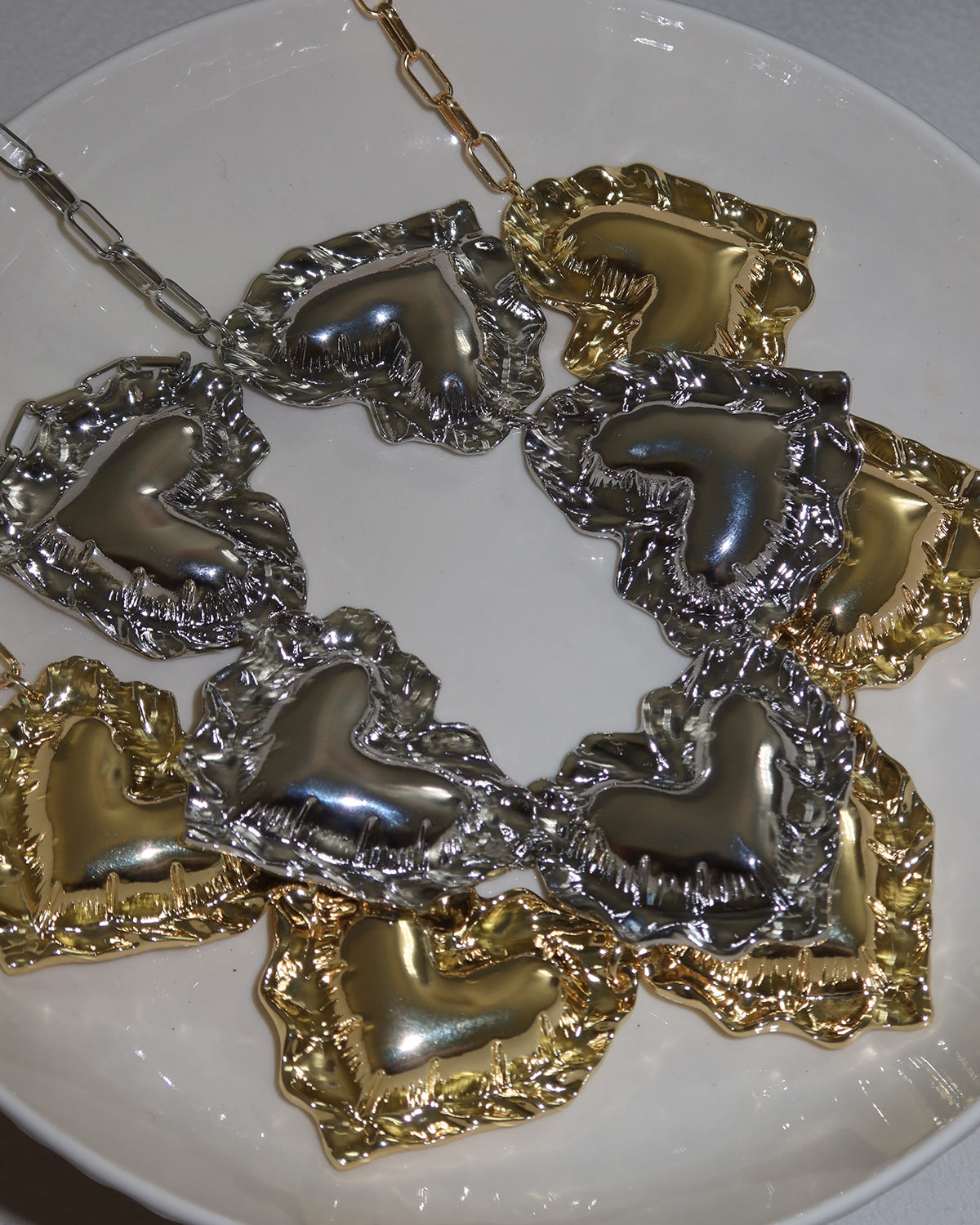 Kimberley Heart Puff Golden Necklace