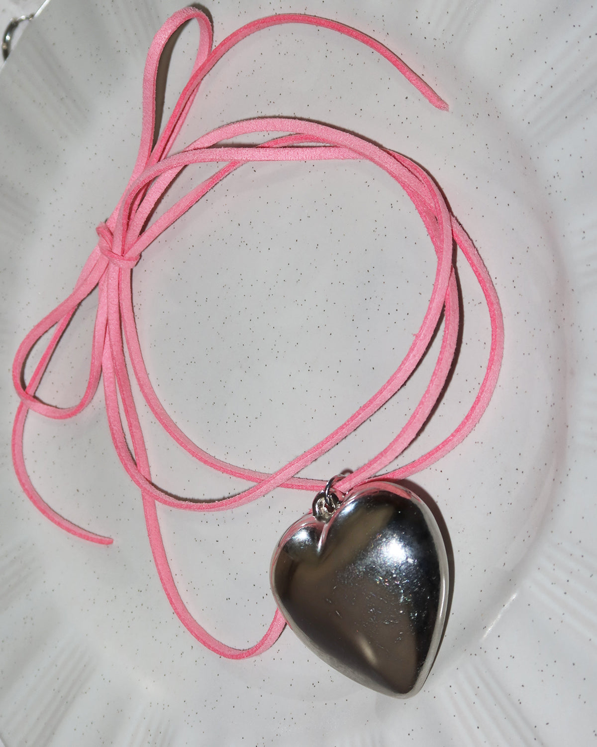 Alani Pink Cord Heart Necklace