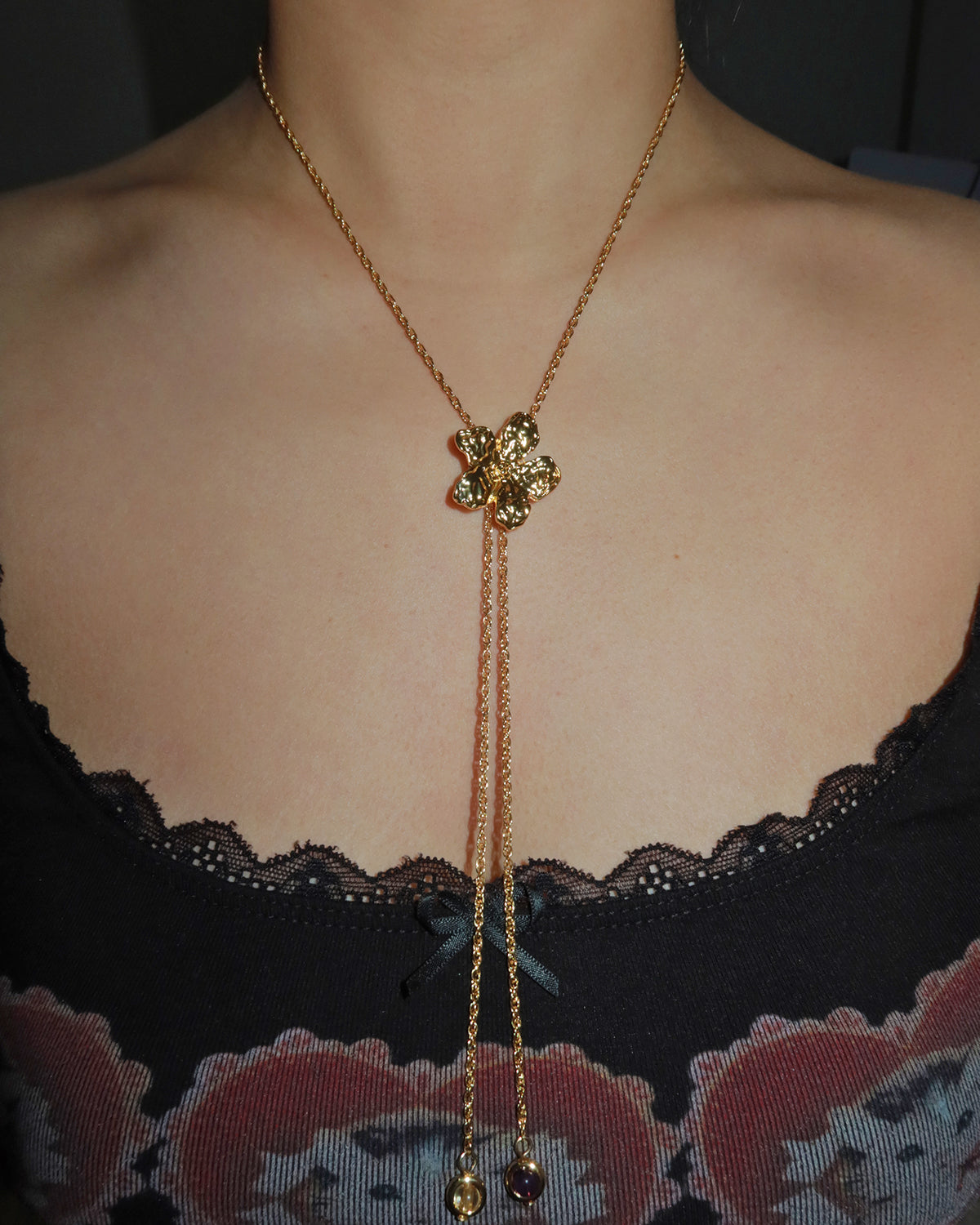 Afra Floral Golden Necklace