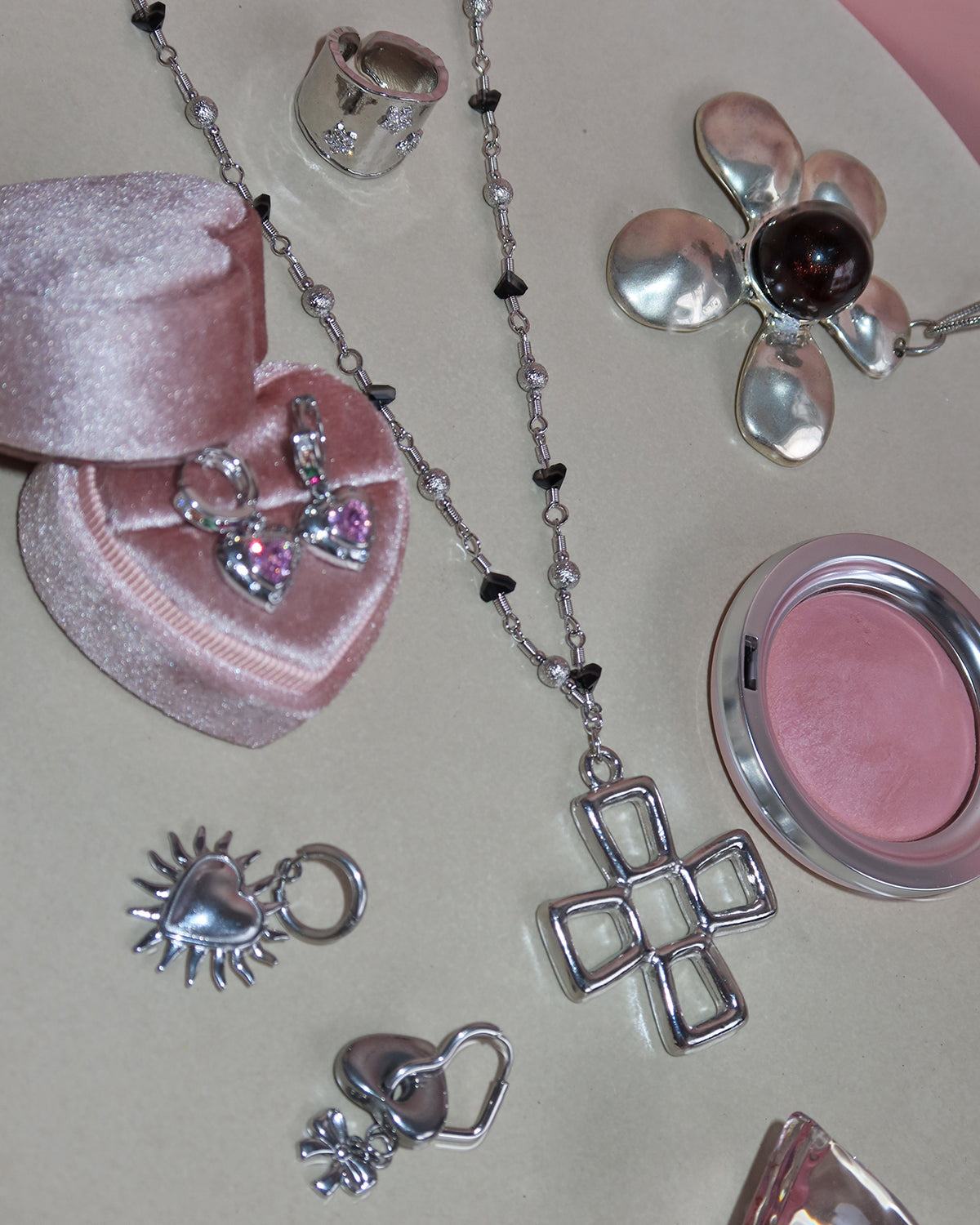 Ella Wishing Cross Beaded Necklace