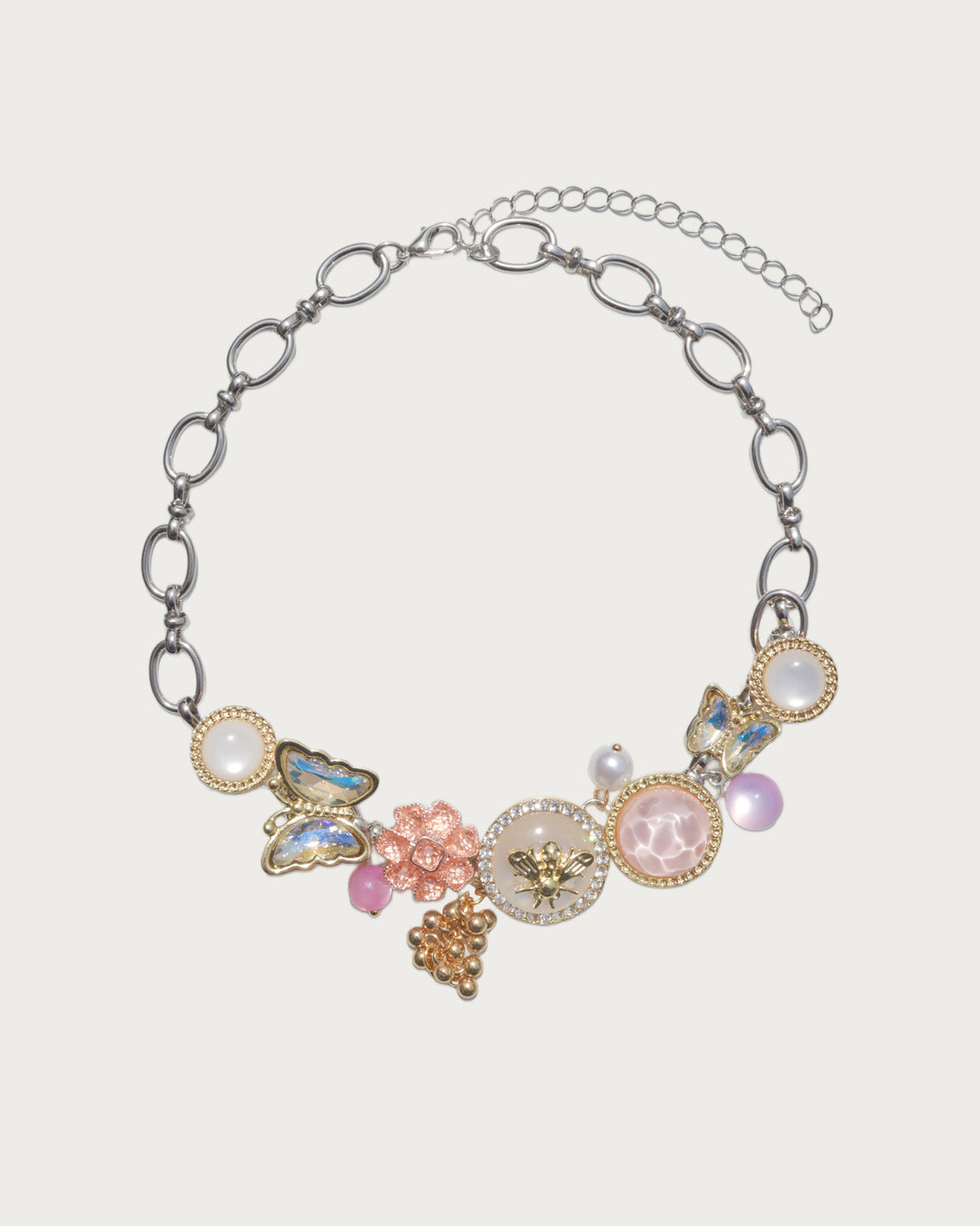 Laurel & Maristella Coastal Strawberry Butterfly Silver Necklace Set