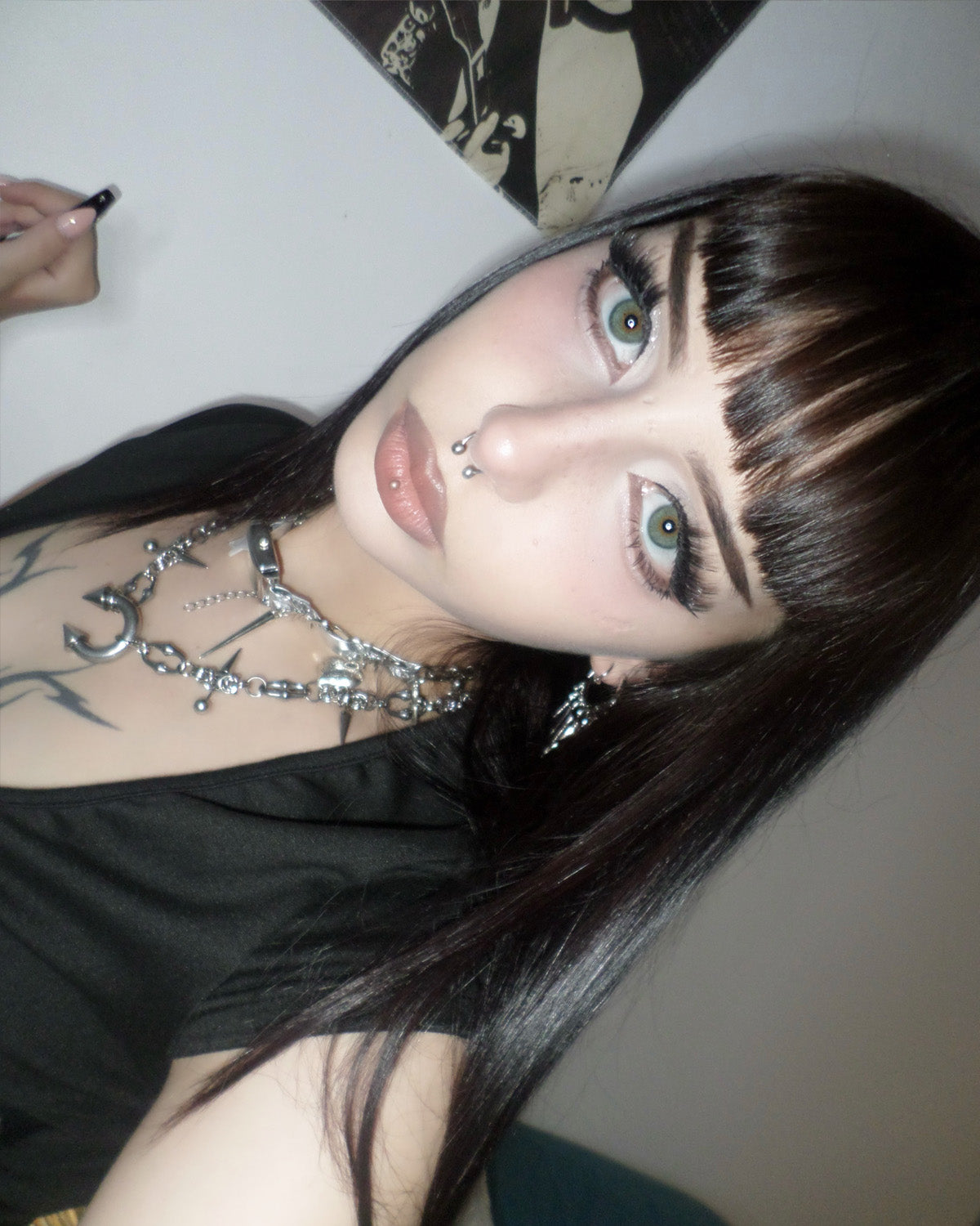 Sloane Pierced Rivet Horseshoe Silver Necklace
