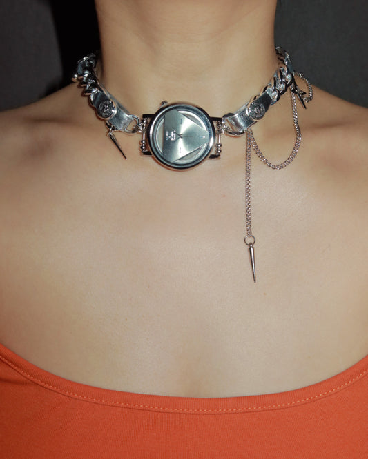 Kairo Minimalist Watch Silver Chocker