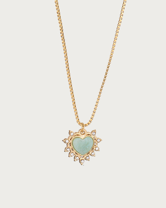 Serafina Dusty Rose Pink Heart of Eden Golden Pendant Necklace