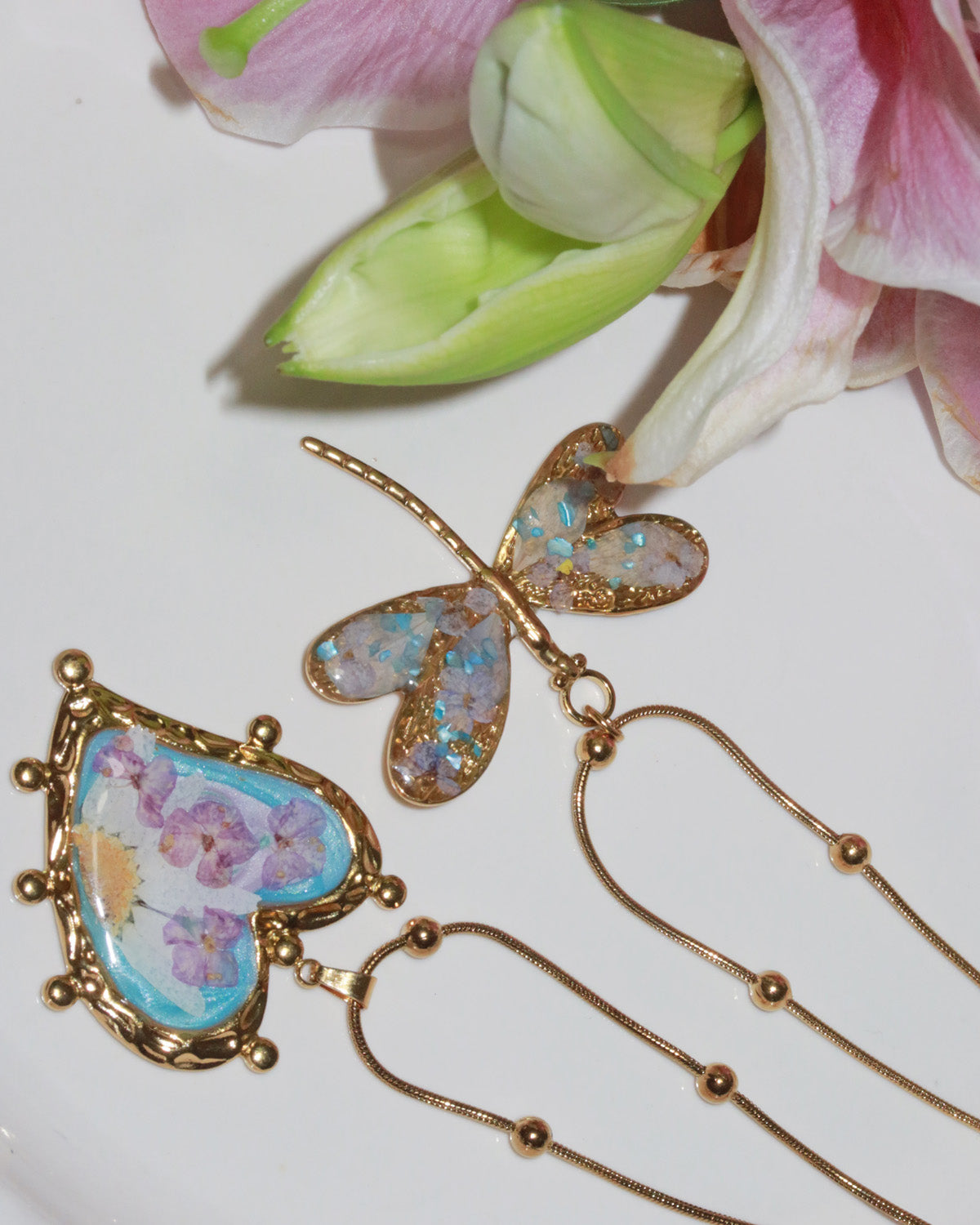 Jardin Secret Heart Golden Pendnat Necklace