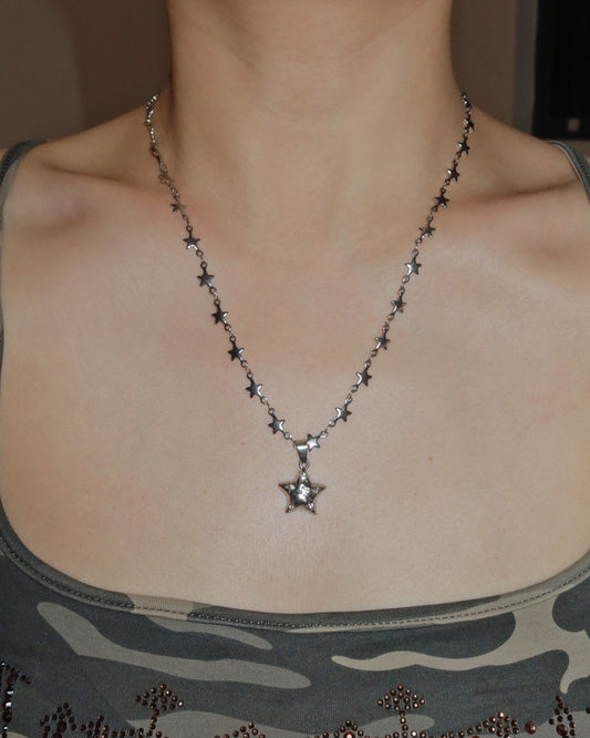 Starlit Wishes Silver Star Pendant Necklace