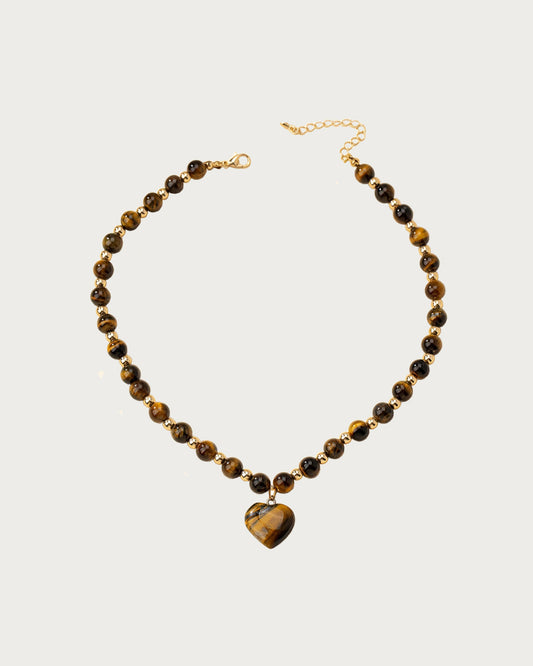 Truda Tiger Eye Heart Pendant Necklace