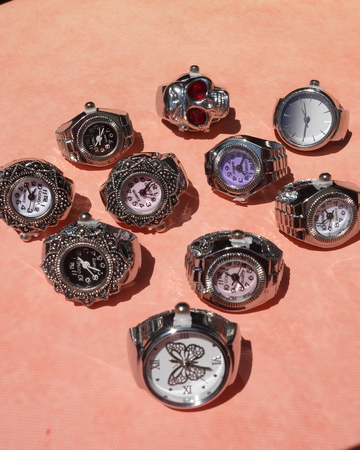 Sandra Gradient Watch Stretchy Silver Ring